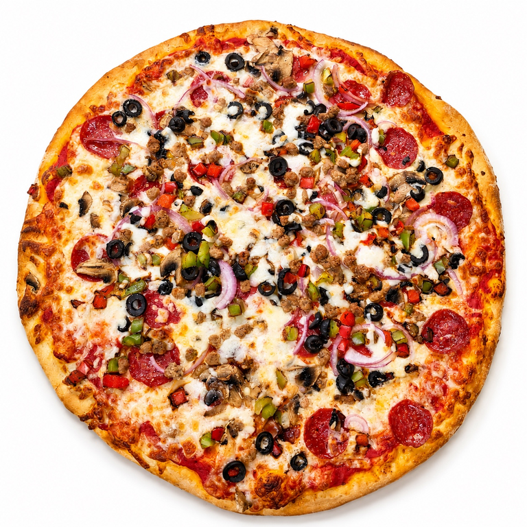 Savor our supreme pizza