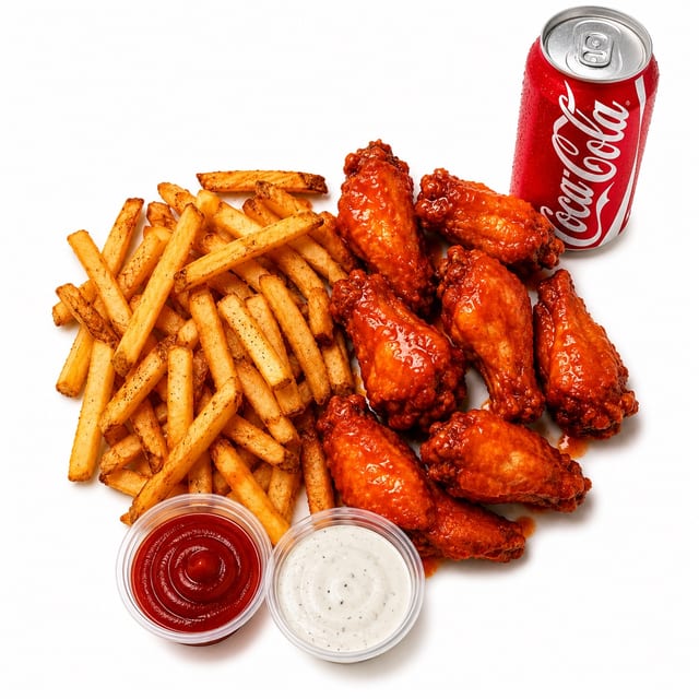 7 Wings, Fries & Soda.